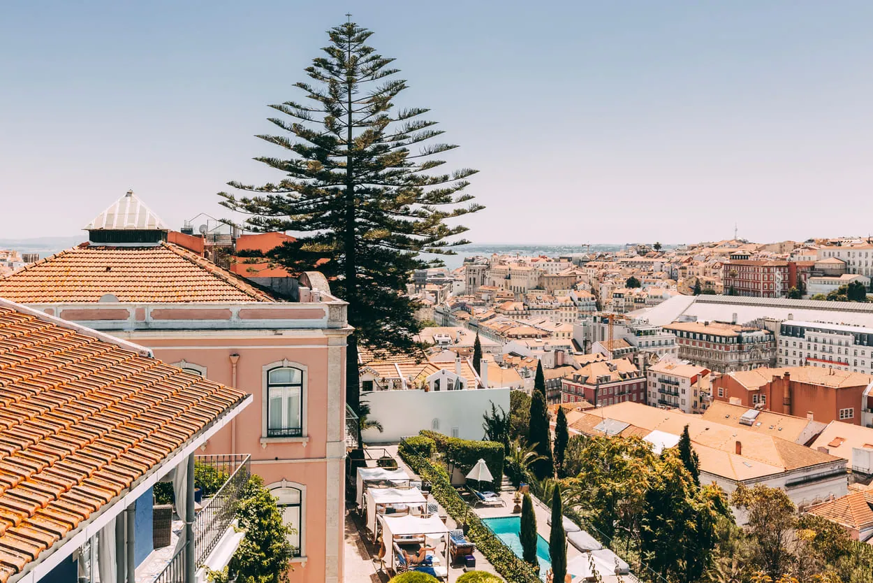 View over Lisbon rooftops from Torel
